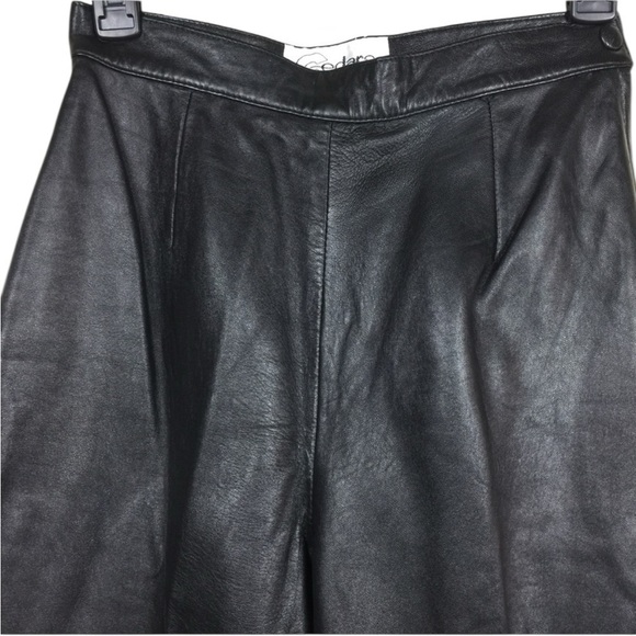 Cedars Vintage Y2K Black 100% Leather Tapered Leg High Waist Pants Sz 14 - Picture 4 of 10